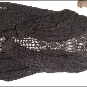 Black crochet cardigan